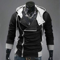 Sweat a capuche Hoodie Men Fashion Gilet sweater Outwear Noir